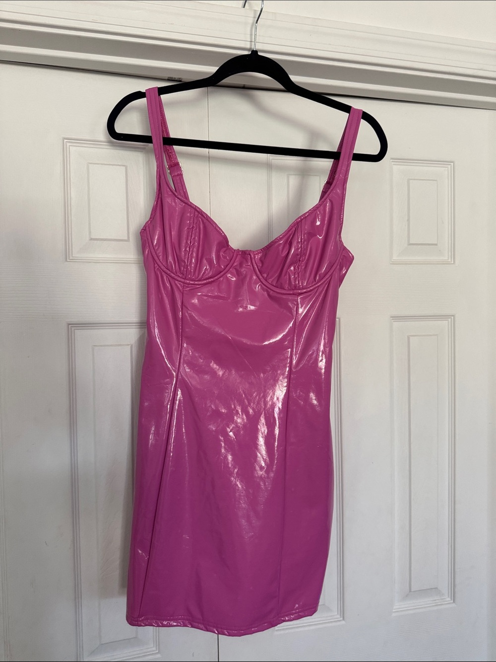 Baby boo Women's Pink Vinyl Slip Dress
